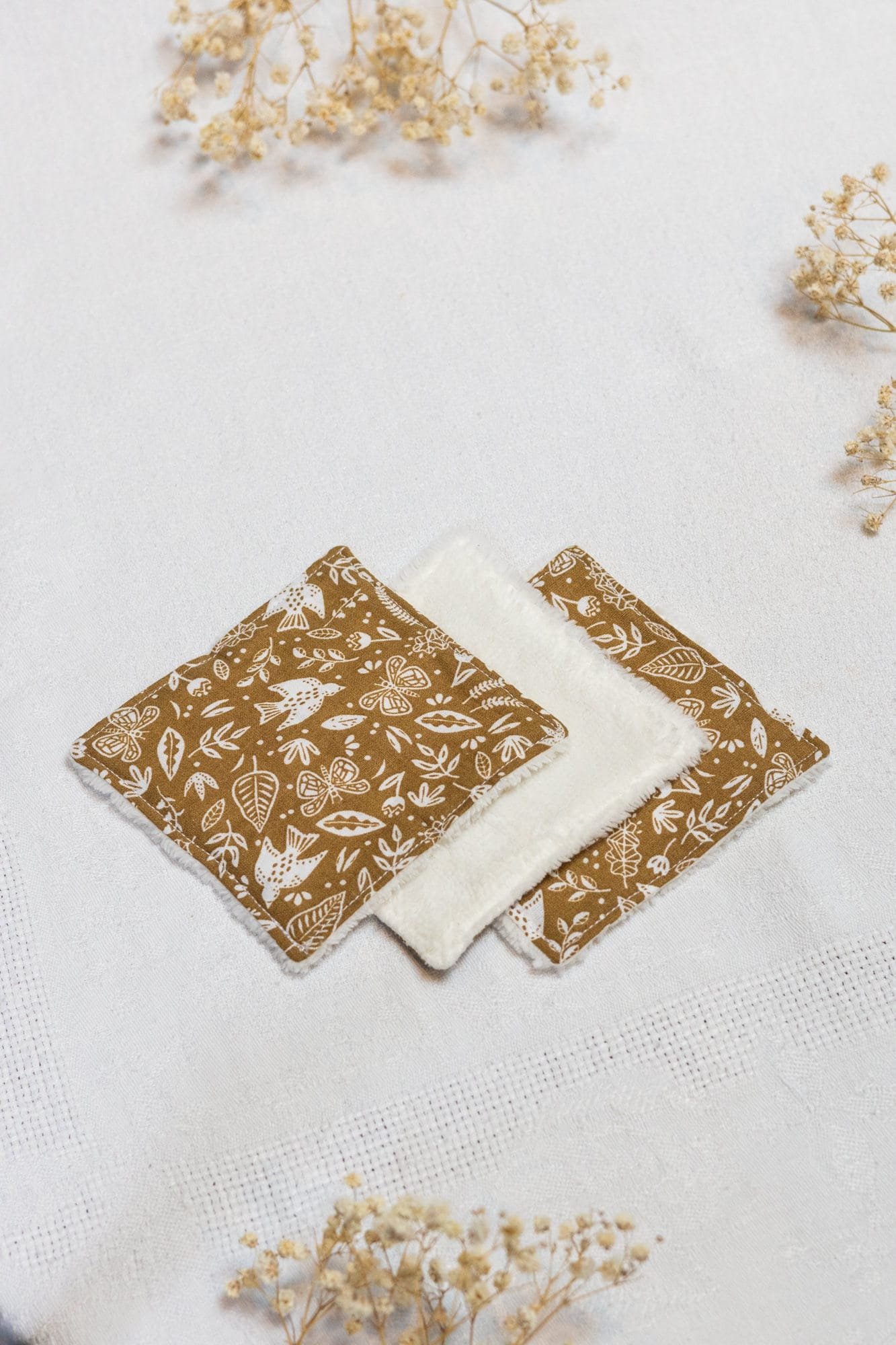 Lot de 6 lingettes démaquillantes en coton et bambou Oekotex