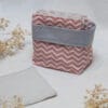 Panière de 10 lingettes démaquillantes en bambou Oekotex, coloris rose et gris