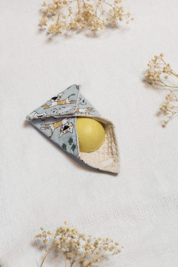 Pochette de transport pour cosmétiques solides - motif chat, petit modèle
