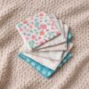 Lot de 6 lingettes de grand format de différents coloris et motifs